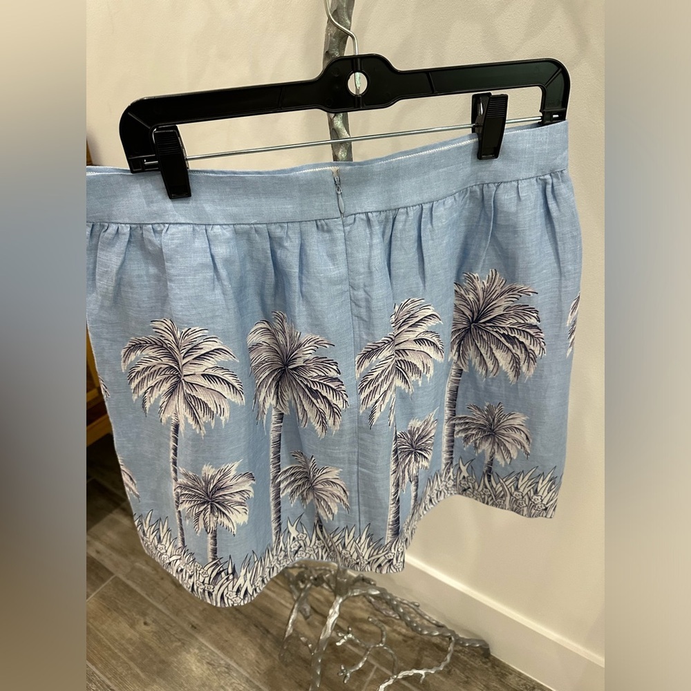 J. Crew Linen Skirt, Palm Tree Pattern, Size 10 - Picture 3 of 11